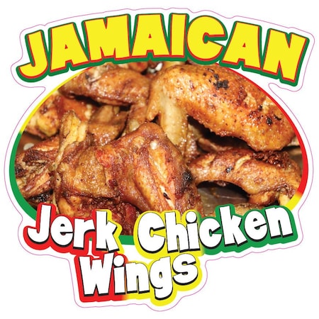 Jamaican Jerk Chicken Wings Decal Concession Stand Food Truck Sticker